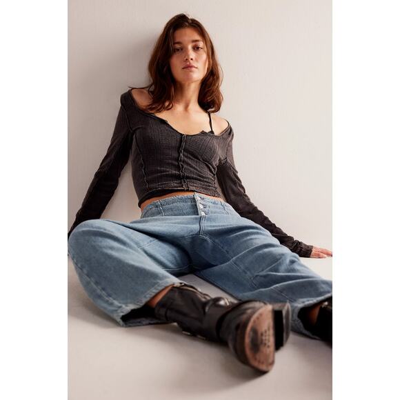 Free People Blue Ankle & Cropped Jeans - Picture 4 of 9